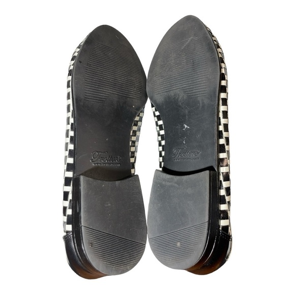 TROTTERS LIZ BLACK/WHITE CHECKERED WOVEN LEATHER
LOAFER ROUND TOE SLIP-ON SZ 9W - Picture 7 of 10